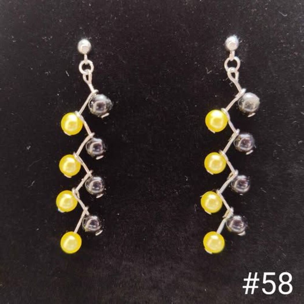Black and Yellow Steps Earrings